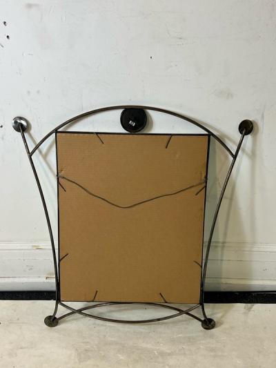PAIR OF POST MODERN METAL MIRRORS