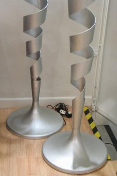 PAIR OF SPIRAL MODERNIST FLOOR LAMPS