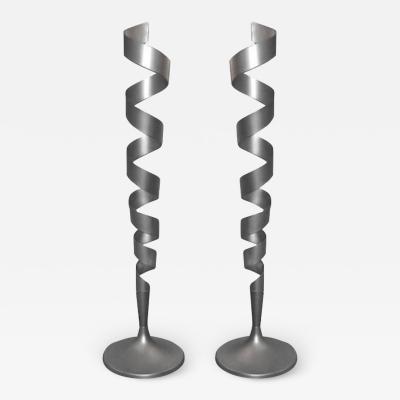 PAIR OF SPIRAL MODERNIST FLOOR LAMPS