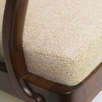 PAIR OF SWEDISH LOUNGE CHAIRS MADE OF STAINED ELM WOOD CIRCA 1940 S