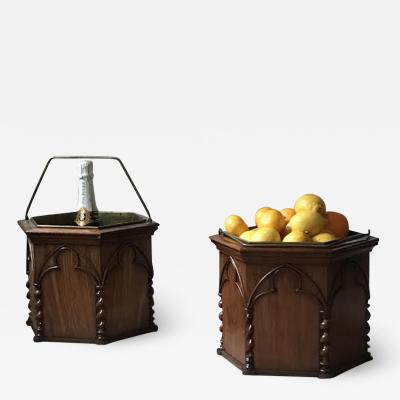 PAIR REGENCY GOTHIC PUGINESQUE BUCKETS ENGLISH CIRCA 1830