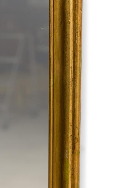 PAIR of French Louis XV style gilt and walnut pilaster framed vertical wall mirr