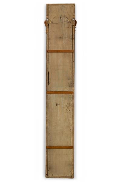 PAIR of French Louis XV style gilt and walnut pilaster framed vertical wall mirr