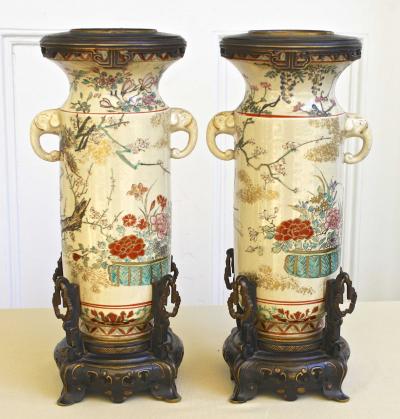 PAIR of Japanese Satsuma Vases