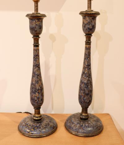 PAIR of Kashmir Table Lamps circa 1900