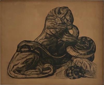 PAUL JOUVE Panther and Python Panth re et Python Trial Proof by Paul Jouve