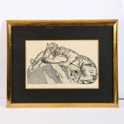 PAUL JOUVE Paul Jouve Tigers au repose Tigers resting Circa 1930