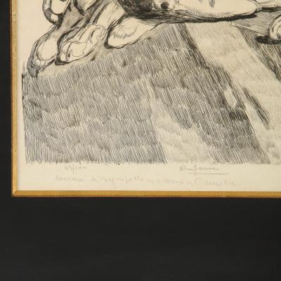 PAUL JOUVE Paul Jouve Tigers au repose Tigers resting Circa 1930