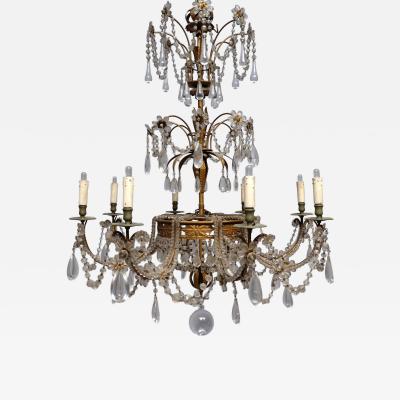 PAir of fine Italian 1940s tole chandeliers