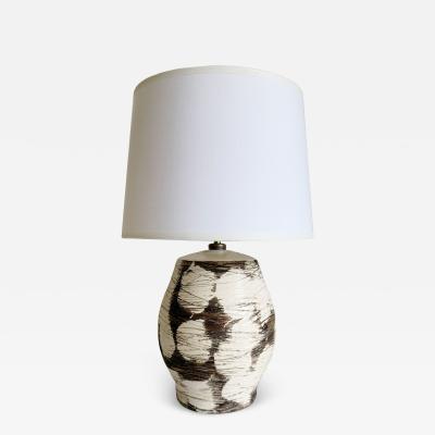 PETITE BROWN WHITE CERAMIC LAMP