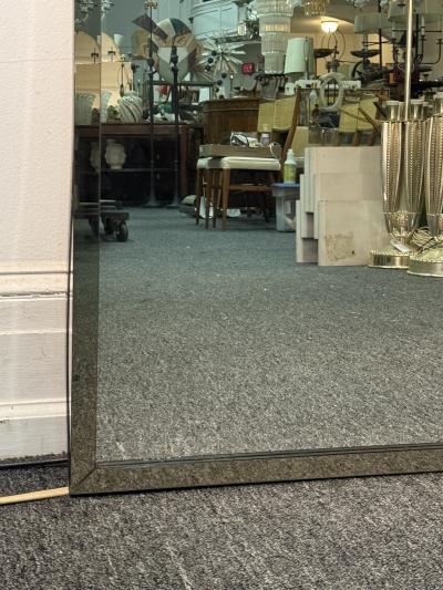 PHILLIPE SAINT JACQUES CLEAR MODERN MIRROR DECORATED WITH GREY MIRROR CIRCLES