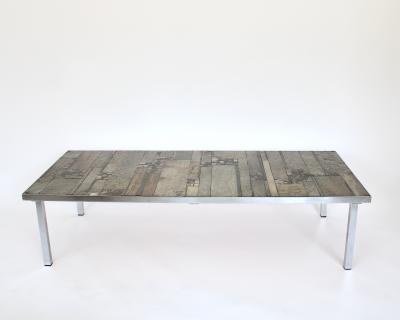 PIA MANU CERAMIC TILED ARTISANAL COFFEE TABLE BELGIUM C1960