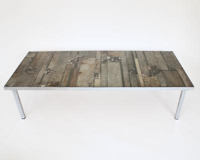 PIA MANU CERAMIC TILED ARTISANAL COFFEE TABLE BELGIUM C1960