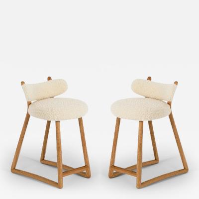 PIERRE AUGUSTIN ROSE PAIR OF BAR STOOLS