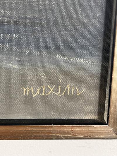 PIERRE MAXIM MID CENTURY AFTER THE STORM OIL PAINTING BY PIERRE MAXIM