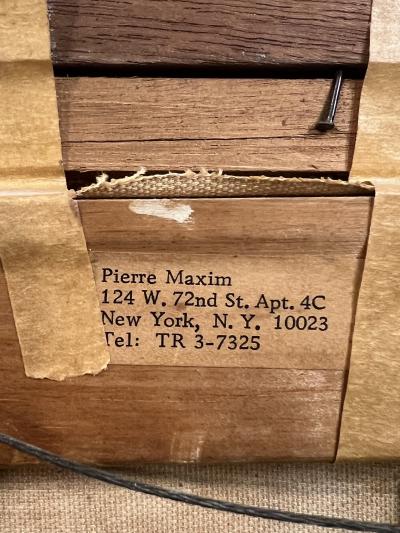 PIERRE MAXIM MID CENTURY IMPASTO OIL ON CANVAS OF VASE WITH FLOWERS BY PIERRE MAXIM