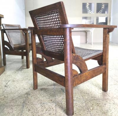 PIERRRE DARIEL Pierre Dariel exceptional documented set of 4 Hendaye chairs