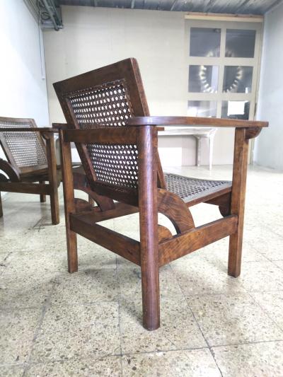 PIERRRE DARIEL Pierre Dariel exceptional documented set of 4 Hendaye chairs