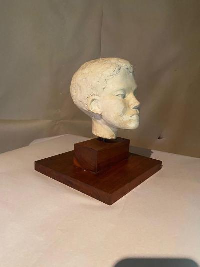 PLASTER SCULPTURE BUST OF YOUNG BOY