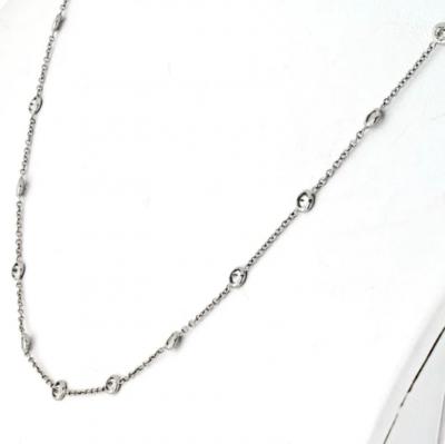 PLATINUM 1 96CTTW ROUND DIAMOND BY THE YARD NECKLACE