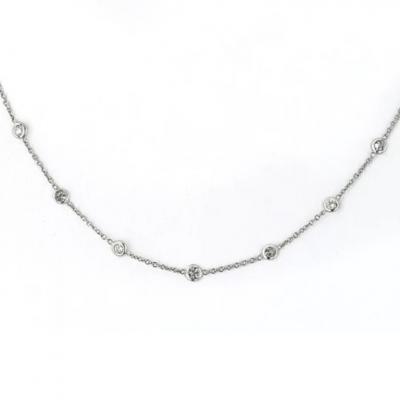PLATINUM 1 96CTTW ROUND DIAMOND BY THE YARD NECKLACE