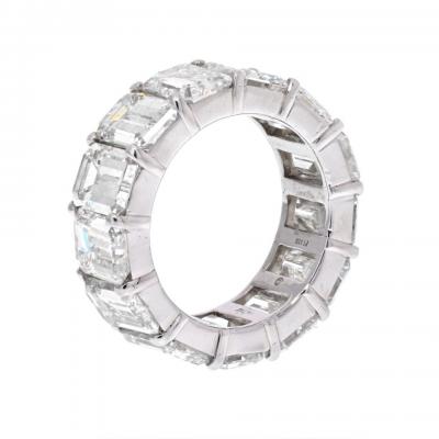 PLATINUM 13 38CTS EMERALD CUT DIAMOND ETERNITY ETERNITY BAND