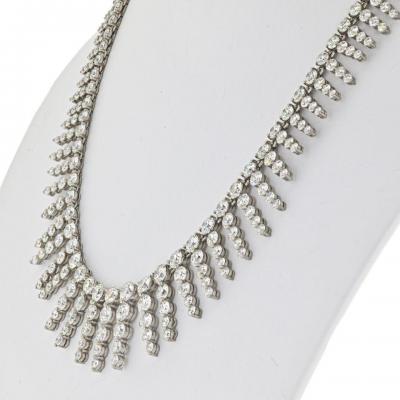 PLATINUM 18K WHITE GOLD 23 CARAT DIAMOND BIB NECKLACE