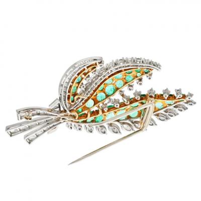 PLATINUM 18K YELLOW GOLD BROOCH