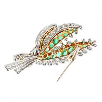 PLATINUM 18K YELLOW GOLD BROOCH