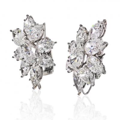 PLATINUM 18K YELLOW GOLD GIA CERTIFIED DIAMOND EARRINGS