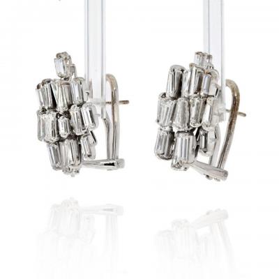 PLATINUM 1960S BAGUETTE DIAMOND EARRINGS