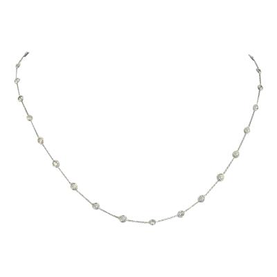 PLATINUM 2 44CTTW ROUND DIAMOND BY THE YARD NECKLACE