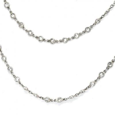 PLATINUM 20 00CTTW DIAMOND BY THE YARD CHAIN NECKLACE