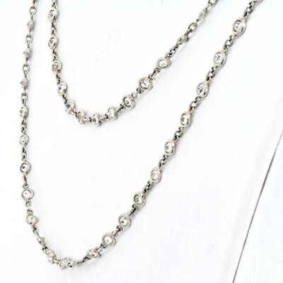PLATINUM 20 00CTTW DIAMOND BY THE YARD CHAIN NECKLACE