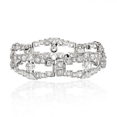 PLATINUM 20 CARATS OLD MINE OPEN LINK BRACELET