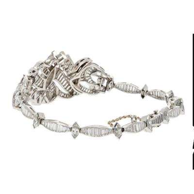 PLATINUM 25 CARAT CIRCA 1950S DIAMOND BRACELET