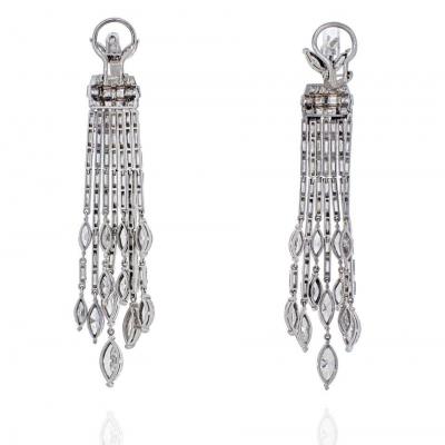 PLATINUM 27 CARAT DIAMOND HANGING CHANDELIER EARRINGS