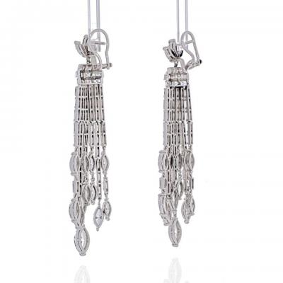 PLATINUM 27 CARAT DIAMOND HANGING CHANDELIER EARRINGS