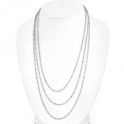 PLATINUM 29 50CTTW MARQUISE CUT DIAMOND BY THE YARD 70 INCHES NECKLACE