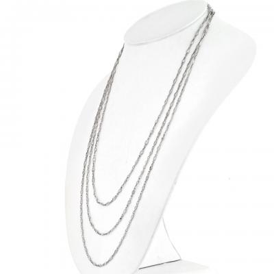 PLATINUM 29 50CTTW MARQUISE CUT DIAMOND BY THE YARD 70 INCHES NECKLACE