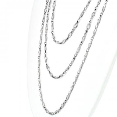 PLATINUM 29 50CTTW MARQUISE CUT DIAMOND BY THE YARD 70 INCHES NECKLACE