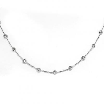 PLATINUM 3 40CTTW ROUND DIAMOND BY THE YARD CHAIN NECKLACE