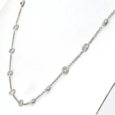 PLATINUM 3 40CTTW ROUND DIAMOND BY THE YARD CHAIN NECKLACE