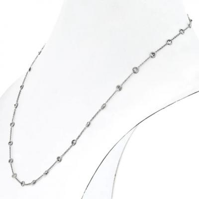 PLATINUM 3 40CTTW ROUND DIAMOND BY THE YARD CHAIN NECKLACE