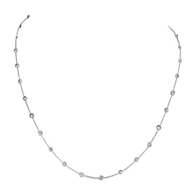 PLATINUM 3 40CTTW ROUND DIAMOND BY THE YARD CHAIN NECKLACE