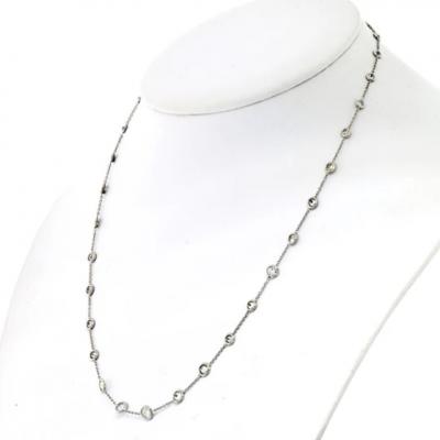 PLATINUM 3 70CTTW DELICATE DIAMOND BY THE YARD NECKLACE