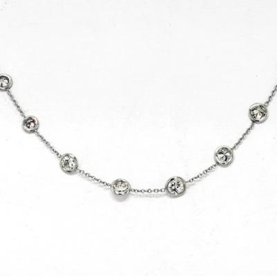 PLATINUM 3 70CTTW DELICATE DIAMOND BY THE YARD NECKLACE