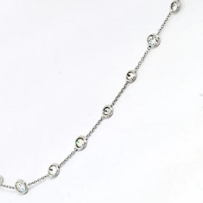 PLATINUM 3 70CTTW DELICATE DIAMOND BY THE YARD NECKLACE
