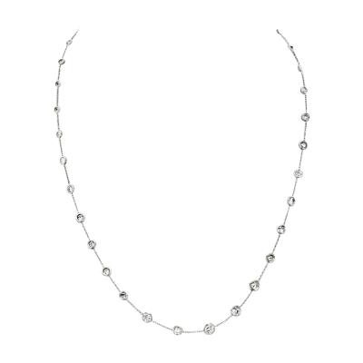 PLATINUM 3 70CTTW DELICATE DIAMOND BY THE YARD NECKLACE