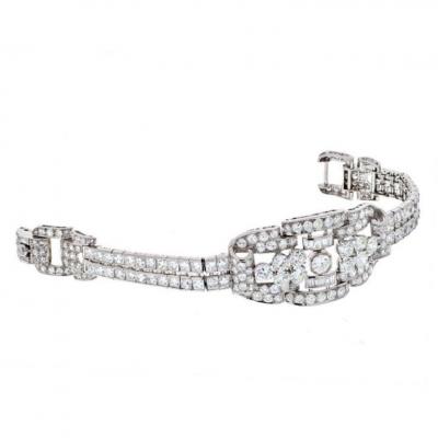PLATINUM 35 CARATS DIAMOND DECO BRACELET